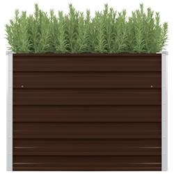 vidaXL Hochbeet Braun 100 x 100 x 77 cm Verzinkter Stahl