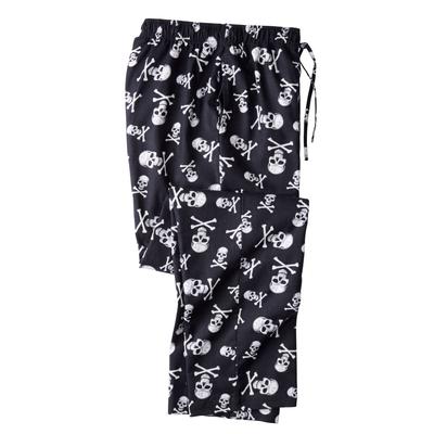 Men's Big & Tall Flannel Novelty Pajama Pants by KingSize in Skulls (Size 5XL) Pajama Bottoms