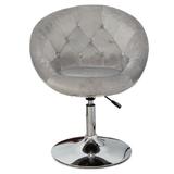 Mercer41 Giselle Contemporary Vanity Chair w/ 360 Degree Swivel Makeup Vanity Seat w/ Adjustable Height Upholstered in Gray | Wayfair