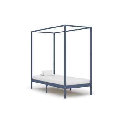 vidaXL Himmelbett-Gestell Grau Massivholz Kiefer 100 x 200 cm