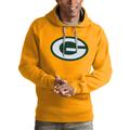 Men's Antigua Gold Green Bay Packers Victory Pullover Hoodie