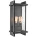 Fallow 21 3/4" High Black Finish Seeded Glass Outdoor Wall Light