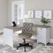 Salinas 60W L Desk with Mid Back Tufted Office Chair by Bush Furniture