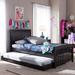 Baxton Studio Josias Twin Size Dark Brown Solid Wood Platform Bed with Guest Trundle Bed