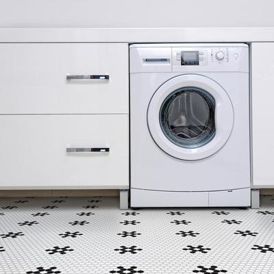 Merola Tile Metro 1" Hex Matte White w/Snowflake 10-1/4" x 11-7/8" Porcelain Floor and Wall Tile