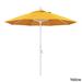 California Umbrella 9' Rd. Aluminum Patio Umbrella, Deluxe Crank Lift with Collar Tilt, White Frame Finish, Sunbrella Fabric