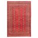 ECARPETGALLERY Hand-knotted Finest Peshawar Bokhara Dark Red Wool Rug - 5'5 x 8'0