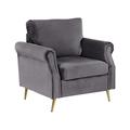 Fauteuil en velours gris