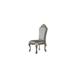 Rosdorf Park Peasley Side Chair in Gray Faux Leather/Upholstered in Brown/Gray | 46 H x 22 W x 27 D in | Wayfair 769C539279544D319E92B496ACD1E71D