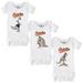 Infant Tiny Turnip White Baltimore Orioles 3-Piece Dinosaur Bodysuit Set