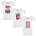 Infant Tiny Turnip White Cincinnati Reds 3-Piece Snacks Bodysuit Set