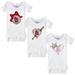 Girls Infant Tiny Turnip White St. Louis Cardinals 3-Piece Bodysuit Set