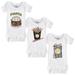 Infant Tiny Turnip White Pittsburgh Pirates 3-Piece Snacks Bodysuit Set