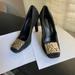Louis Vuitton Shoes | Louis Vuitton Black Suede Leather Pumps Size 36-6 Lv Heels Closed Shoes Lv Italy | Color: Black/Silver | Size: 36eu