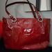 Coach Bags | Coach F17729 Burgundy Embossed Patent Leather Bag | Color: Red | Size: Os