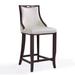 Emperor 41 in. Pearl White and Walnut Beech Wood Bar Stool - Manhattan Comfort BS008-PW