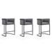 Cosmopolitan 33.8 in. Grey and Black Metal Counter Height Bar Stool (Set of 3) - Manhattan Comfort 3-CS008-GY