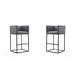 Embassy 38 in. Grey and Black Metal Barstool (Set of 2) - Manhattan Comfort 2-BS018-GY