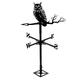 Dyna-Living Weather Vane Wind Vane for Wind Direction Indicator Measuring Vintage Hollow Out Metal Owl Windvane for Farm Home Outdoor Garden Ornaments 19.68 x 11.81 inch Black