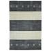 Black/Gray 48 x 0.8 in Area Rug - AMER Rugs Handwoven Transitional Colorblock Wool Blend Area Rug Viscose/Wool | 48 W x 0.8 D in | Wayfair