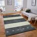 Black/Gray 60 x 0.8 in Area Rug - AMER Rugs Handwoven Transitional Colorblock Wool Blend Area Rug Viscose/Wool | 60 W x 0.8 D in | Wayfair