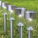 Eternal Chrome Low Voltage Solar Powered Integrated LED Steel Pathway Light Kit Pack Metal/Steel in Gray | 7 H x 10 W x 6 D in | Wayfair