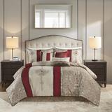 Astoria Grand Chambord 7 Piece Jacquard Comforter Set w/ Throw Pillows /Polyfill/Microfiber in Red | Wayfair 0464ED51456B483794076F2620F0E9BA