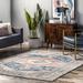 Blue/Orange 96 x 0.31 in Area Rug - Bungalow Rose Mauna Oriental Medallion Loa Power Loom Performance Rug Polypropylene | 96 W x 0.31 D in | Wayfair