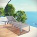 Shore Aluminum Mesh Outdoor Patio Poolside Chaise Lounge Chair by Modway Metal in Gray | 36 H x 25 W x 76 D in | Wayfair EEI-2249-SLV-GRY