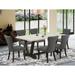 East West Furniture Dining Table Set- a Dining Table and Dark Gotham Linen Fabric Parsons Chairs, Black(Pieces Options)