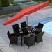 Bayou Breeze Marinette 10' Market Umbrella Metal in Red | Wayfair B647D9AABDE541678E5DA173890A44A9