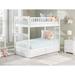 Harriet Bee Broddrick Solid Wood Bunk Bed w/ Ladder, Safety Rails & Storage Drawers Wood in White | 68.13 H x 46.63 W x 80.5 D in | Wayfair