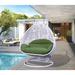 LeisureMod Outdoor 2 Person White Wicker Double Hanging Egg Swing Chair