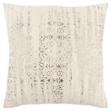 Rizzy Home Neutral Ivory and Metallic Vintage Throw Pillow