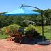 Sunnydaze Offset Patio Umbrella with Solar LED Lights - 9-Foot - Azure