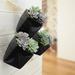 Orren Ellis Farmington Ceramic Wall Planter Ceramic in Black | 6 H x 5.5 W x 5.5 D in | Wayfair WP02B