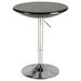 HOMCOM Round Cocktail Bar Table Metal Base Tall Bistro Pub Desk Adjustable Counter Height Black Silver