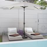 Outsunny 9-ft x 7-ft Square LED Patio Umbrella with Lights for Outdoors, Solar Umbrella