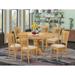 East West Furniture 7 Piece Dining Room Furniture Se- an Oval Kitchen Table and 6 Dining Chairs, Oak (Seat Options)