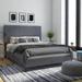 Ebern Designs Sarene Upholstered Low Profile Standard Bed Metal in Gray | 45.5 H x 64 W x 82.5 D in | Wayfair 13B8F6046946470BBDB3FF519A9EBDB1