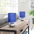 Wrought Studio™ Amishi 8.86" Table Lamp Set Metal/Fabric in Blue | 9 H x 5 W x 5 D in | Wayfair ZIPC2349 27432640