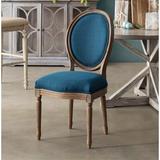 Ophelia & Co. Haleigh King Louis Back Side Chair Wood/Upholstered/Fabric in Blue | 38.75 H x 19.25 W x 23.25 D in | Wayfair