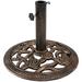 Rose Blossom Cast Iron Patio Umbrella Base - Bronze - 16-Inch Diameter