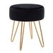 Mercer41 Foerster Iron Vanity Stool Upholstered/Velvet in Black | 17.7 H x 13.5 W x 13.5 D in | Wayfair 13215391DF5441C780F63DD51BDB1BDF