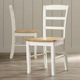 August Grove® Solid Wood Dining Chair Wood in White/Brown | 35.24 H x 18.11 W x 19.3 D in | Wayfair ATGR1106 29585598