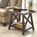 Isakson Trestle End Table w/ Storage Wood in Gray Laurel Foundry Modern Farmhouse® | 22 H x 24 W x 22 D in | Wayfair LFMF1831 41606979