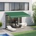 Outsunny 12' x 10' Retractable Awning Patio Awnings Sun Shade Shelter with Manual Crank Handle, 280g/m² UV