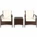 Winston Porter Bryer 3 Piece Rattan Seating Group w/ Cushions Synthetic Wicker/All - Weather Wicker/Wicker/Rattan in White | Outdoor Furniture | Wayfair
