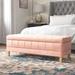 Kelly Clarkson Home Gloria 52" Wide Velvet Tufted Rectangle Storage Ottoman Polyester/Wood/Velvet in Green | 18 H x 52 W x 19 D in | Wayfair