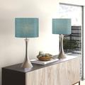 Hashtag Home Adonis 24.25" Standard Table Lamp Set Linen/Metal in Green/Gray/Blue | 24.25 H x 12 W x 12 D in | Wayfair LDER5715 42768690